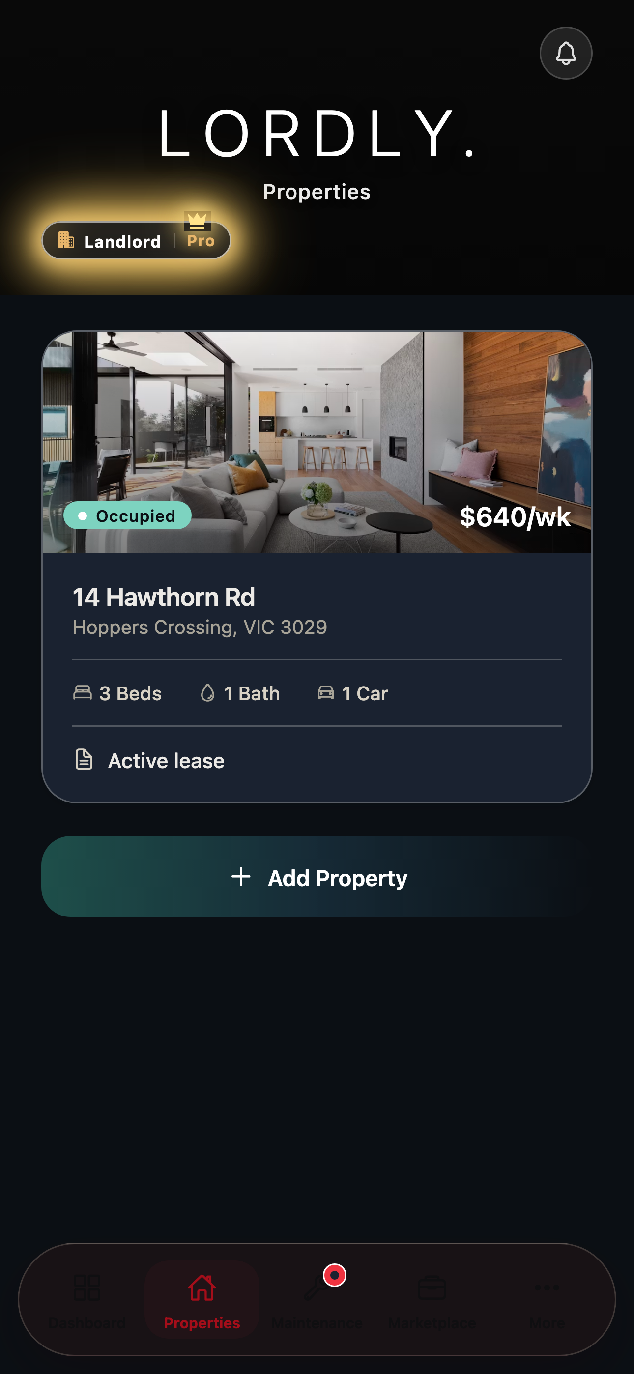 LORDLY app — Properties portfolio